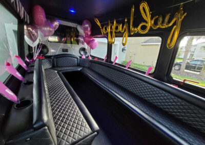 Birthday Decorations on Party Bus