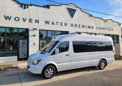Mercedes Shuttle outside a brewery