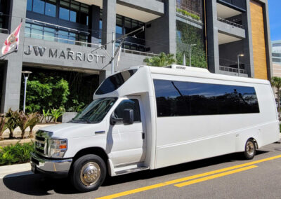 White luxurious party bus Tampa, FL