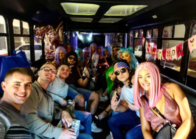 Birthday Group in Party Bus
