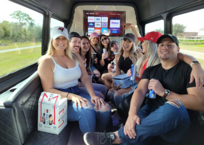 Safe sporting event party bus