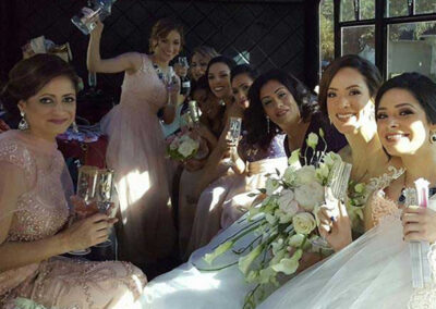 Bridal party on bus