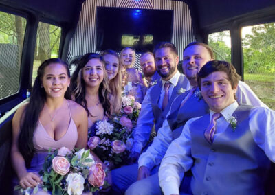 Small wedding group on shuttle
