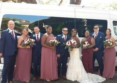 Wedding Party in front of bus