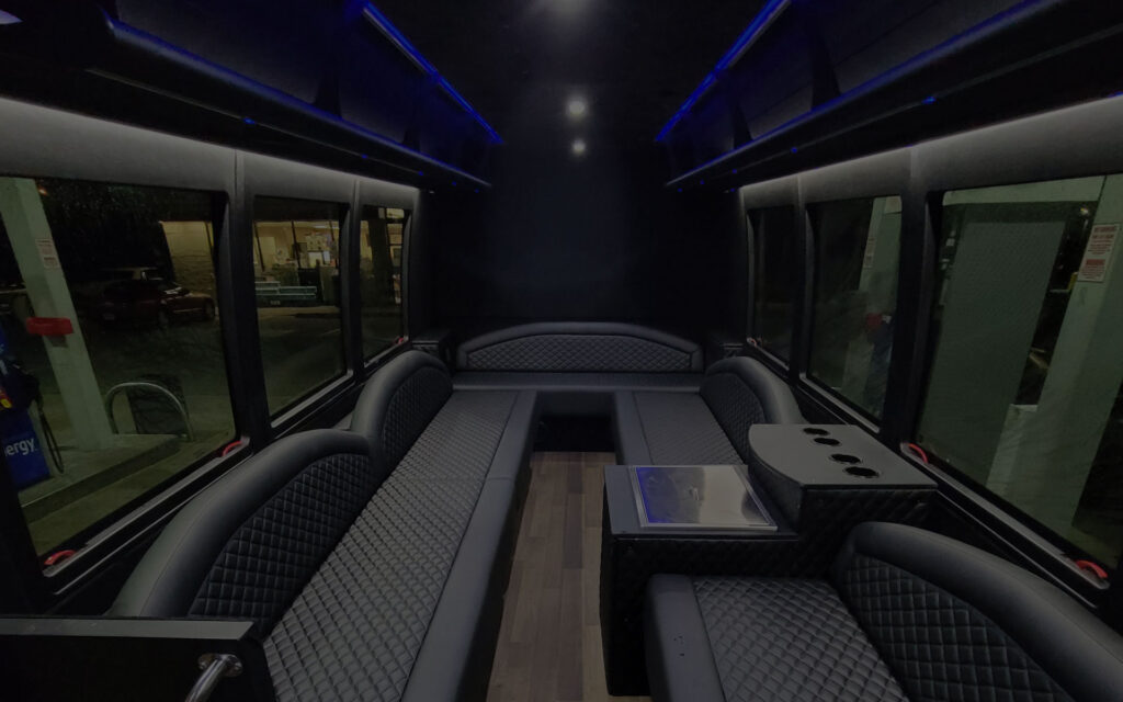 Luxury interior for Tampa party bus rentals